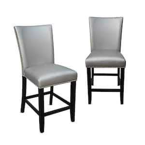 Camila 24 in. Silver Counter Chair (Set of 2)