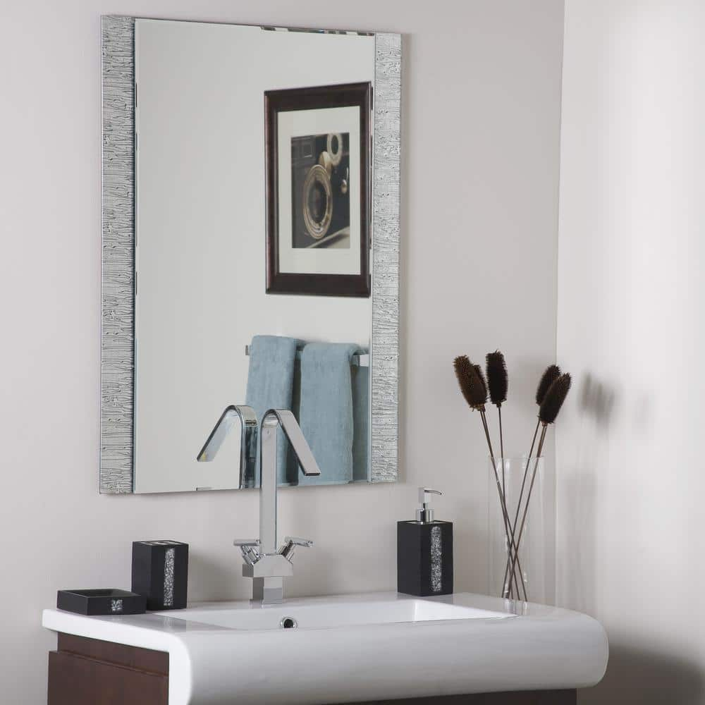 Decor Wonderland 24 In W X 32 In H Frameless Rectangular Beveled Edge Bathroom Vanity Mirror 8548