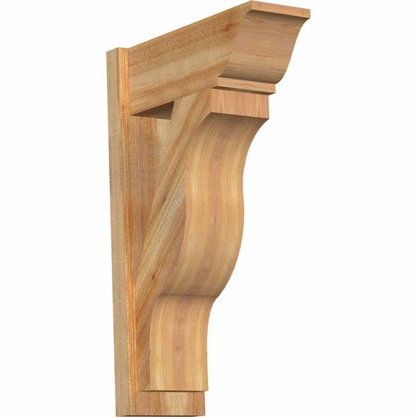 Ekena Millwork 8 in. x 32 in. x 20 in. Fuston Traditional Rough Sawn Western Red Cedar Outlooker