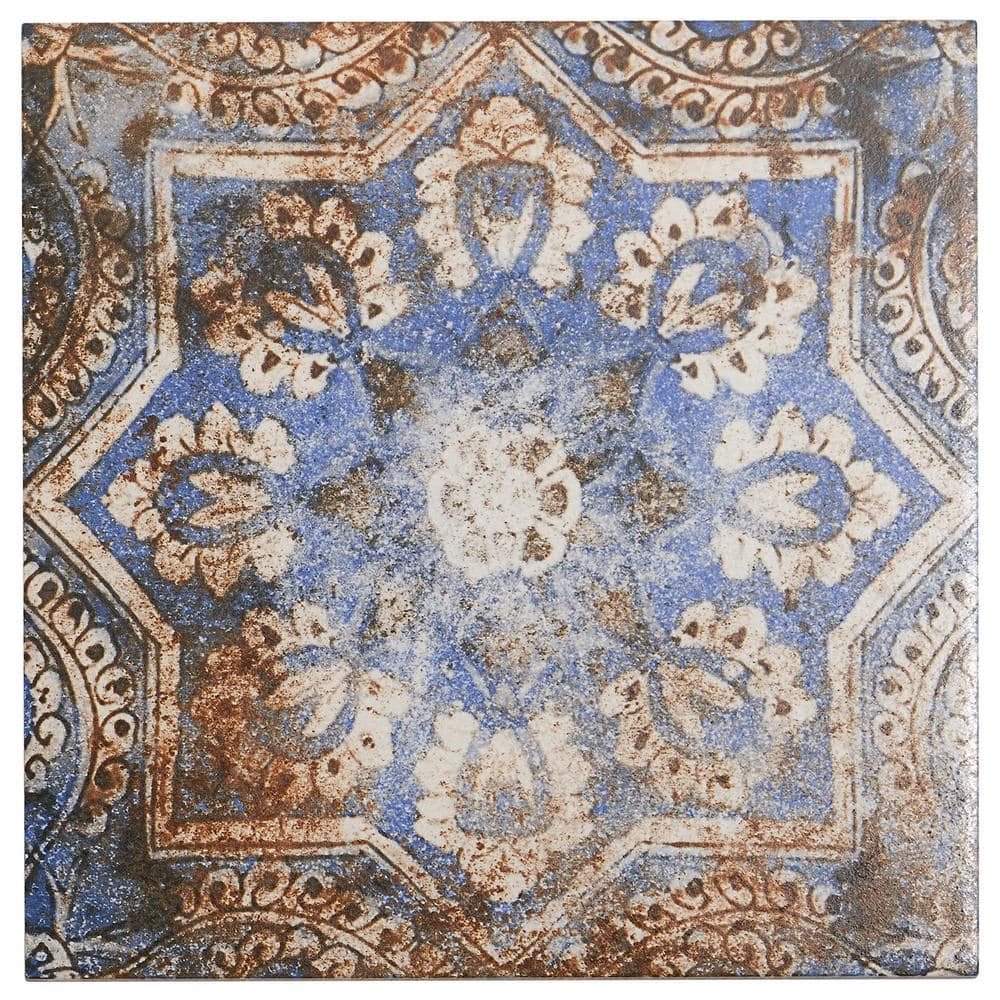 Antique Flora Multicolor Matte Porcelain Floor and Wall Tile