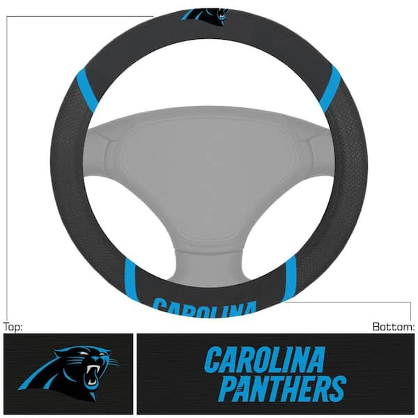 FANMATS NFL - Carolina Panthers Embroidered Steering Wheel Cover in Black -  15in. Diameter 21366 - The Home Depot