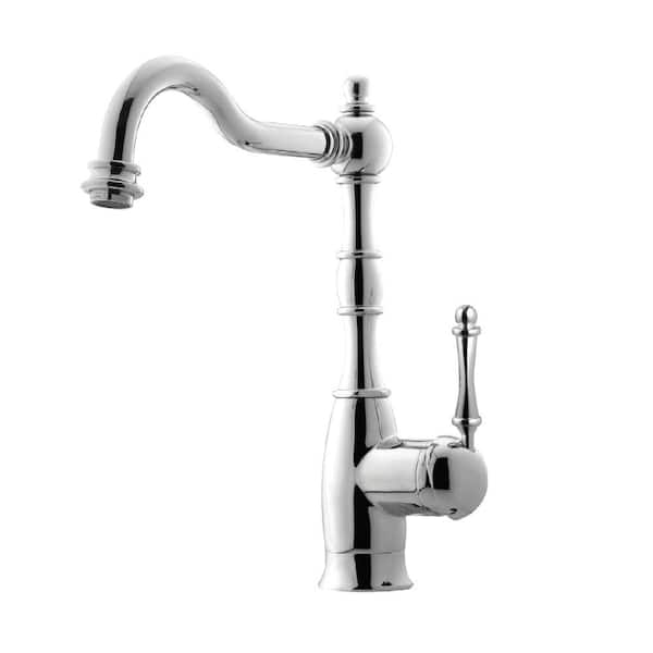 HOUZER Regal Traditional Single-Handle Standard Kitchen Faucet with CeraDox Technology in Polished Chrome