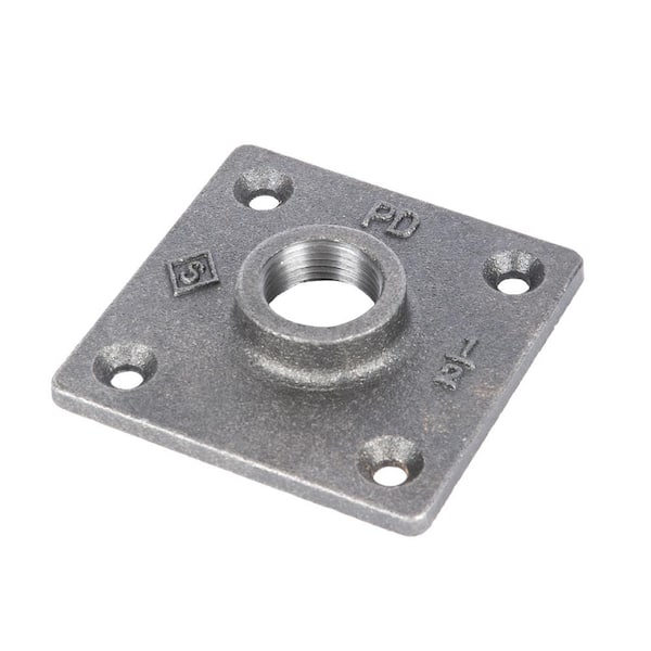 1/2 in. Black Iron Square Floor Flange