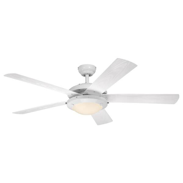 CIATA 52 in. Integrated LED Indoor/Outdoor Comet White Reversible Ceiling Fan