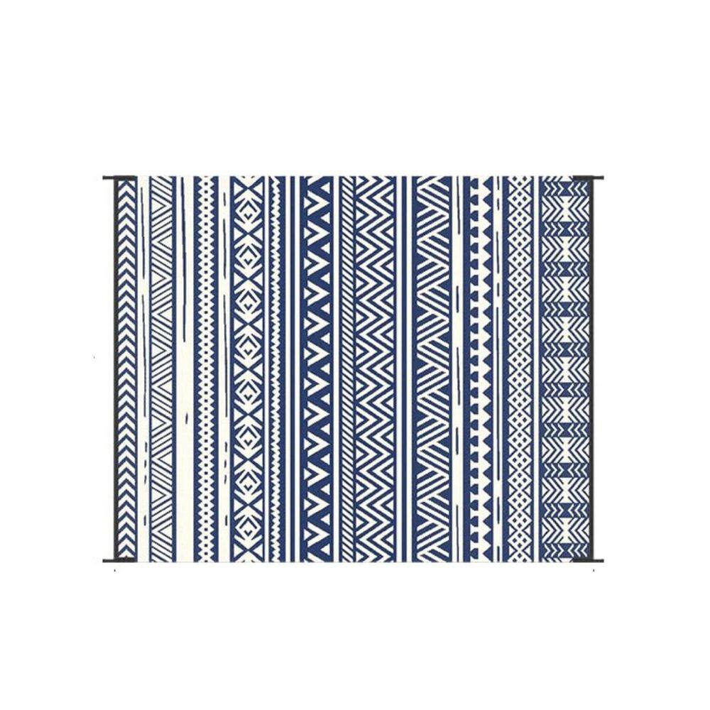 8 x 10 Waterproof Outdoor Patio Rug Mat Reverisble Plastic Straw Outdoor Rug Boho Navy Blue price history on PriceWatchPro