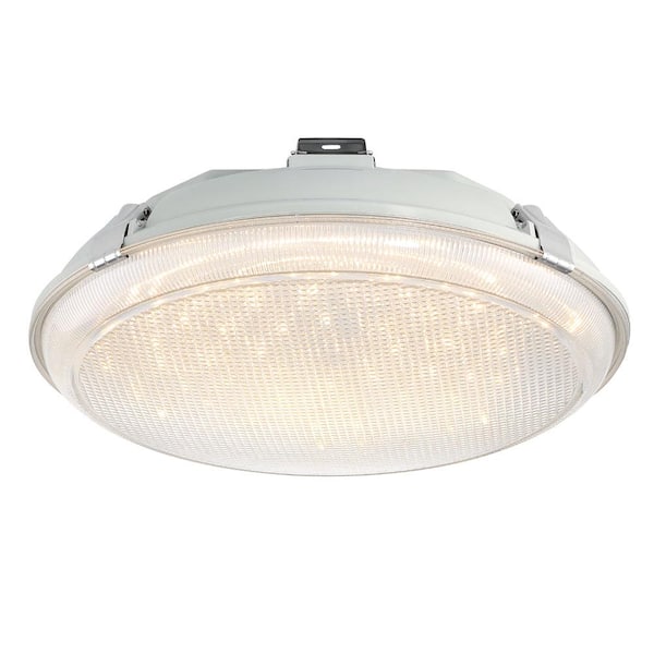 EnviroLite EnviroLite Integrated LED Light Gray Outdoor Bug-Proof Ceiling Flush Mount Light with Cord and Plug