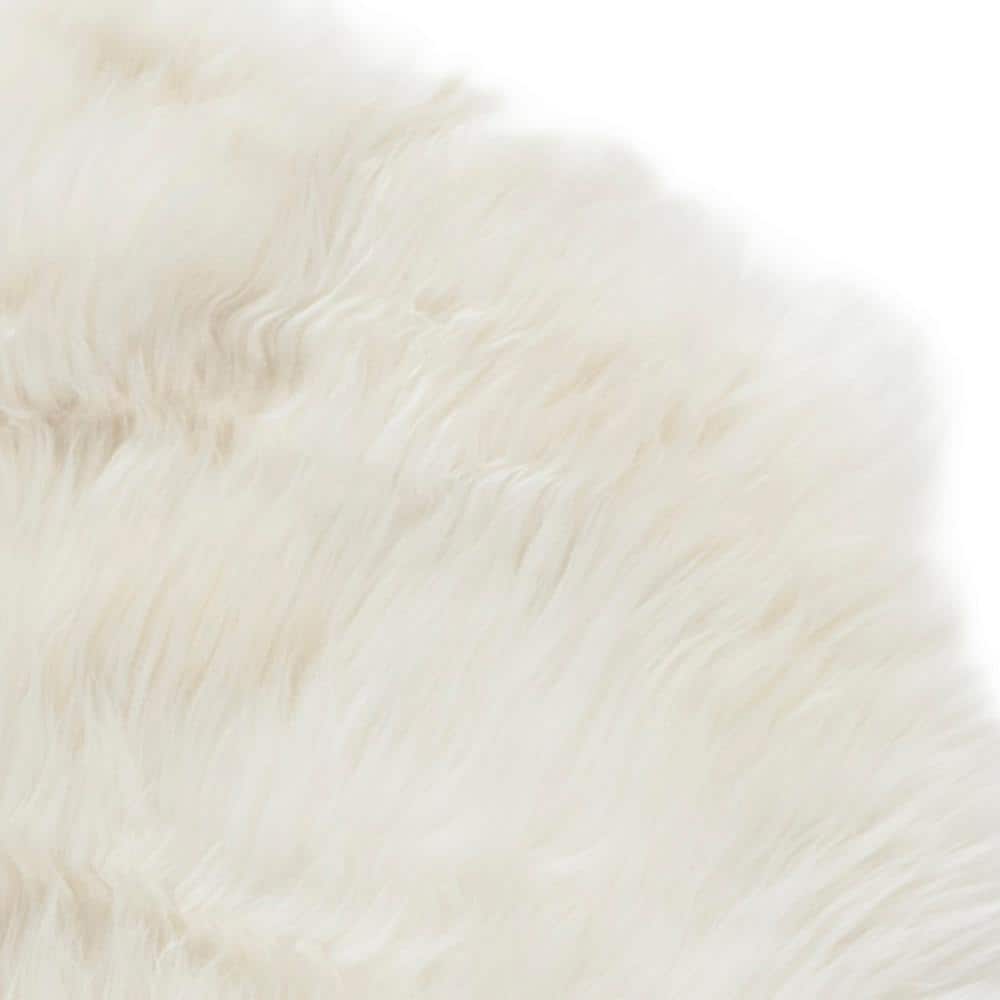Natural White Handmade Sheepskin Runner Rug