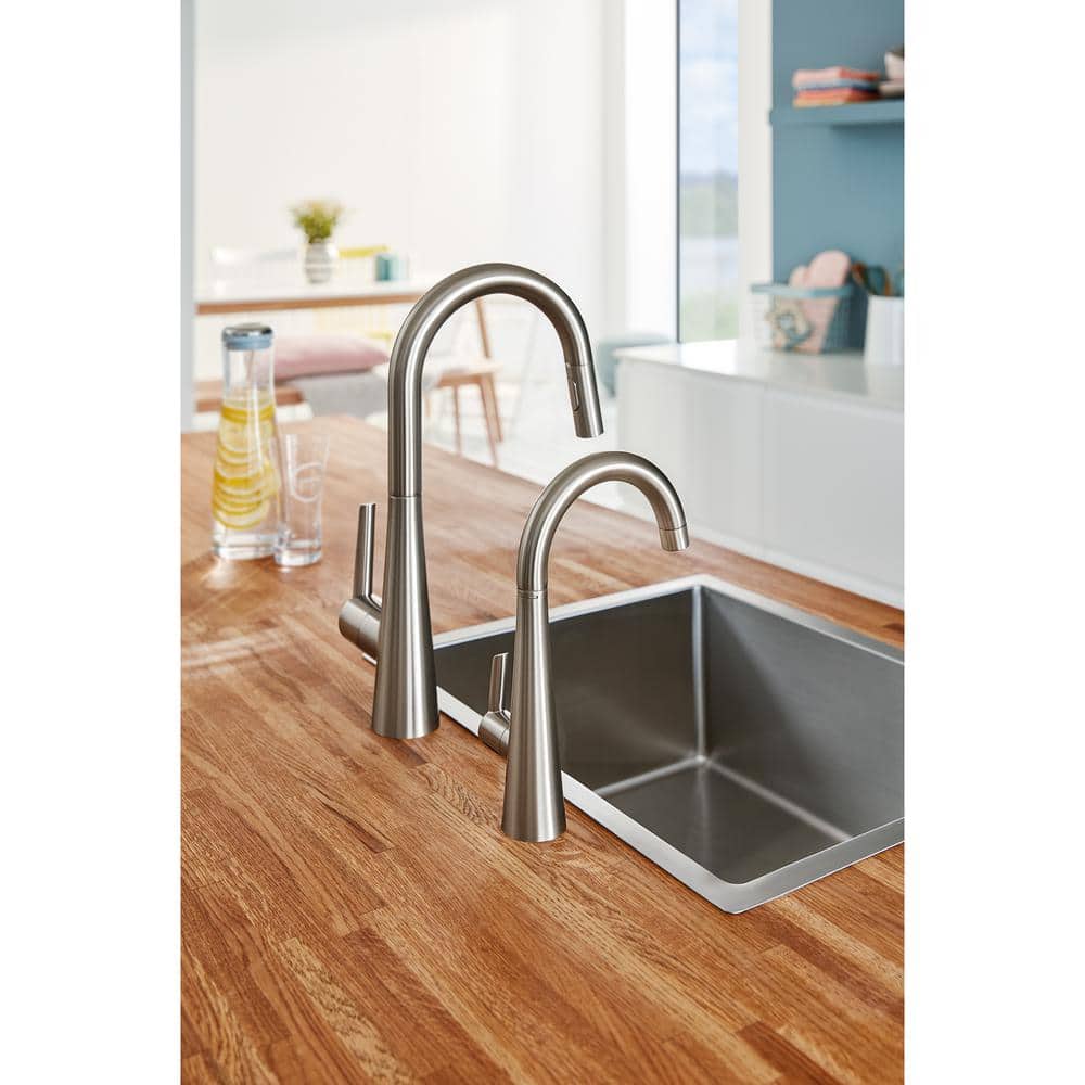 Zedra SuperSteel Modern Pull-Down Dual Spray Bar Faucet