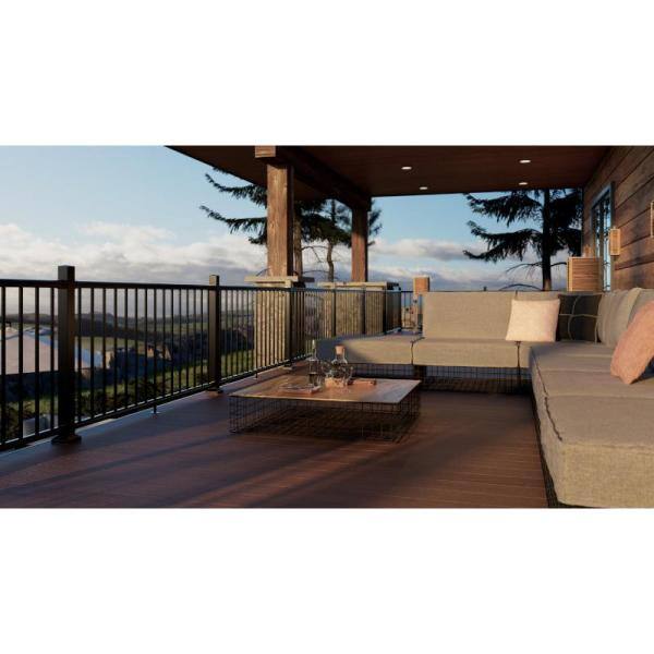 Fiberon CitySide 6 ft. Matte Aluminum Railing Kit Stair Blk (Includes 1 Crush Block, 12 Balusters, 15 Space