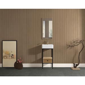 Cassidy 16 in. W x 12 in. D Bath Vanity in Natural with Porcelain Vanity Top in White with White Basin