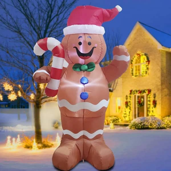 Joliyloou Gingerbread Couple Inflatables Holiday Christmas 5ft Set 2 Blow-up good NOB