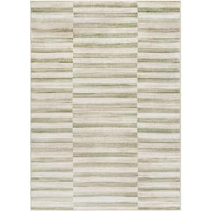 San Francisco Green Stripe 7 ft. x 9 ft. Indoor Area Rug