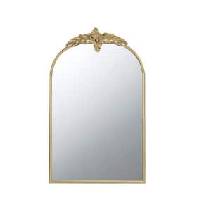 Anky 24 in. W x 36 in. H Iron Framed Gold Wall Mounted Decorative Mirror
