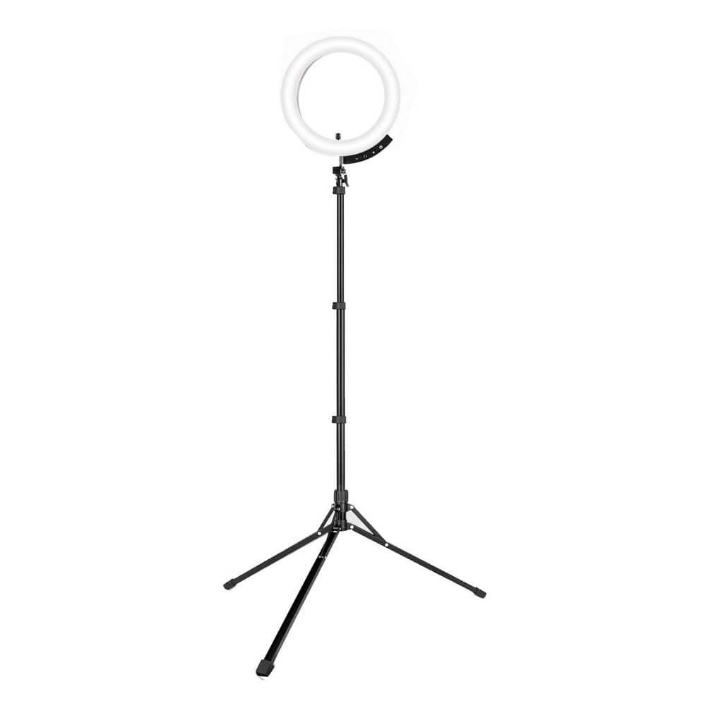 12 in. White Ring Light with 62 in. Tripod Magnetic Phone Holder Wireless Remote Touch Dimmable Lighting for Video price history on PriceWatchPro