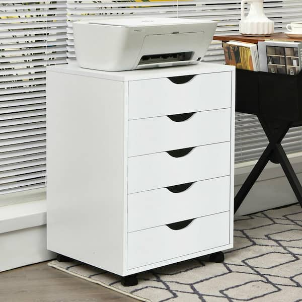 NEW 5 Drawer high quality Cabinet Storage Organizer w/ casters (White)