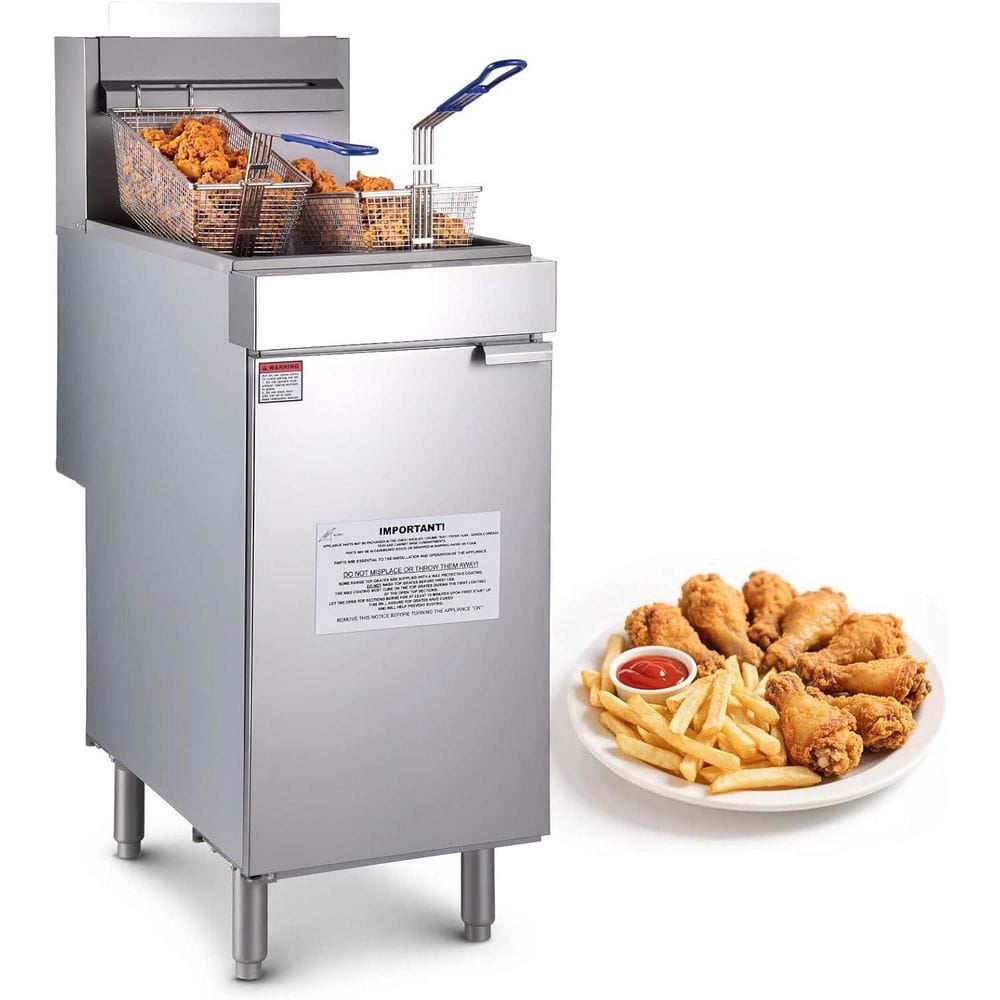 21.5 qt. Floor Standing Deep Fryers with Dual Baskets and Adjustable Temperature, Stainless Steel Color price history on PriceWatchPro