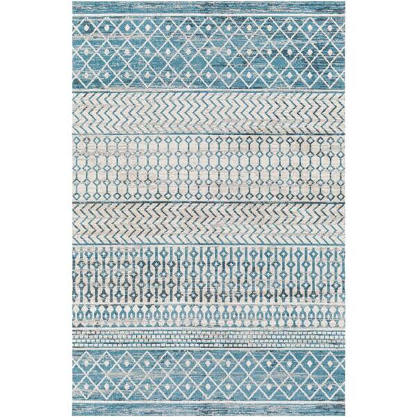 Livabliss Shondra Blue/Multi 3 ft. x 7 ft. Indoor Machine-Washable Area Rug