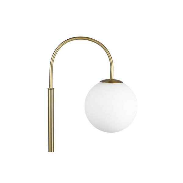 Gold Plated Arched Floor Lamp, Frosted Glass Globe Floor Lamp