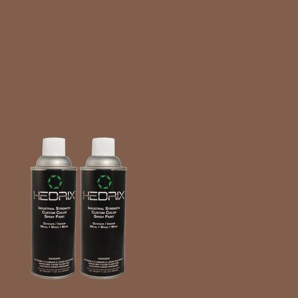 Hedrix 11 oz. Match of 3B29-6 Chocolate Eclair Low Lustre Custom Spray Paint (2-Pack)