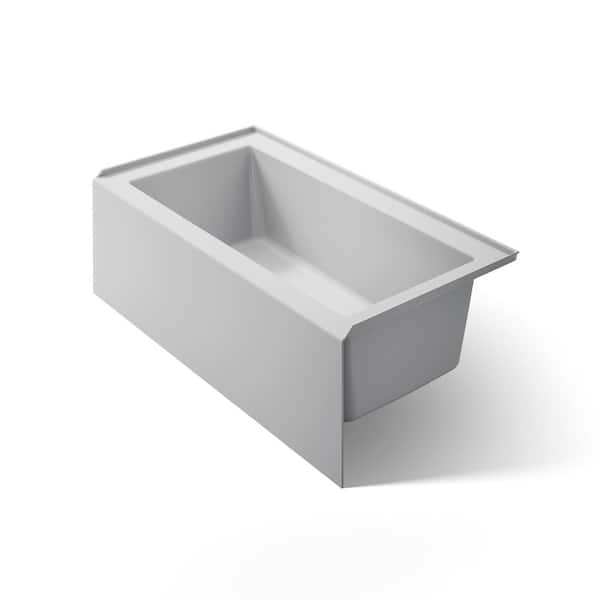 KOHLER Underscore 60 in. x 32 in. Soaking Bathtub with Right-Hand Drain in Ice Grey