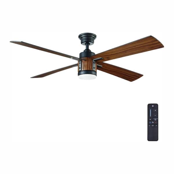 Home Decorators Collection Tybault 52 in. LED DC Motor Natural Iron Ceiling Fan