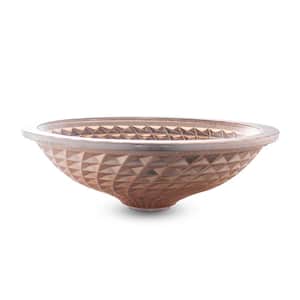 17.59 in. L Coffee Golden Frosted Solid Surface Crystal Oval Bowl Bathroom Vessel Sink with Salver