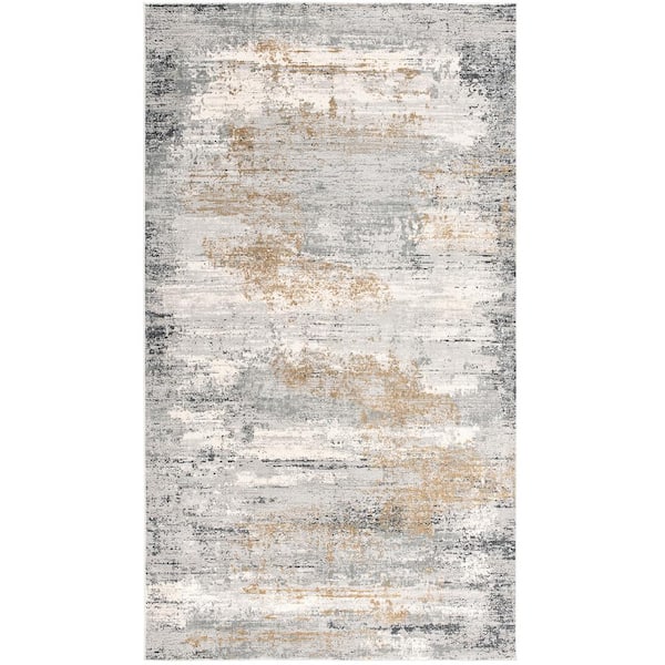 Rug Branch Capri Grey (2 ft. x 8 ft.) Abstract - 2 ft. 3 in. x 8 ft. Modern Abstract Runner Area Rug