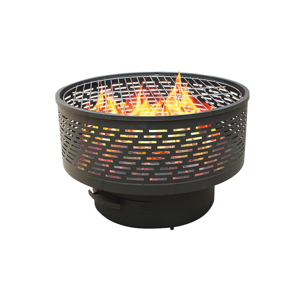 26 in. Wood Burning Light-weight Portable Outdoor Fire pit With Faux Wood L
