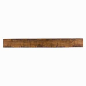 36 in. W x 5.5 in. H x 6.25 in. D Aged Oak Rustic Fireplace Cap-Shelf Mantel