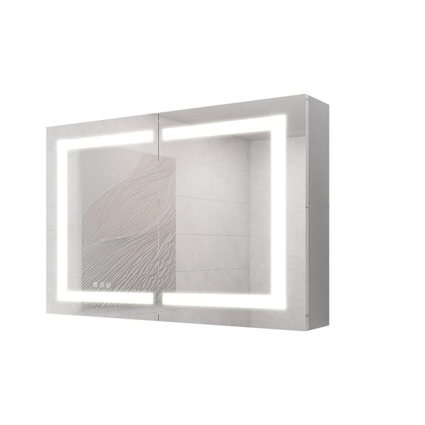 36 in. W x 24.00 in. H Rectangular Aluminum Medicine Cabinet with Mirror