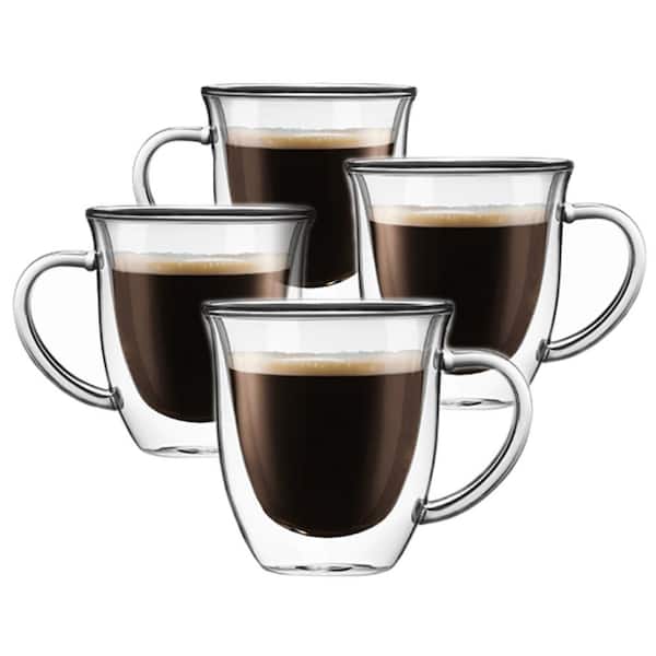 JoyJolt Serene Double Walled Glasses insulated Coffee Mug 7.4 Oz (Set of 2)