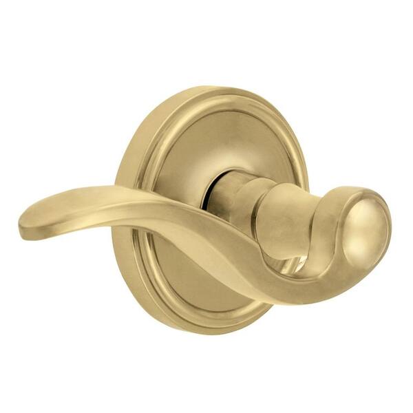 Grandeur Georgetown Rosette Polished Brass with Dummy Left Handed Bellagio Lever