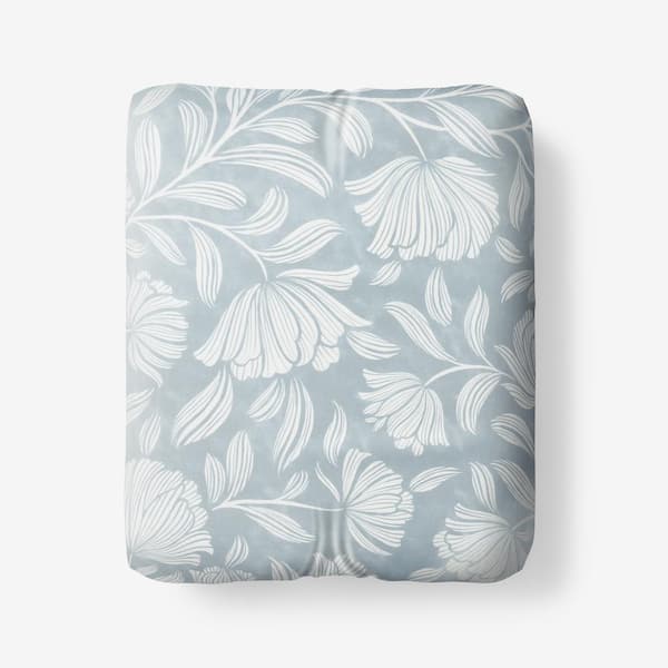 The Company Store Legends Hotel Maytime Wrinkle-Free Blue Shadow Sateen Full Fitted Sheet