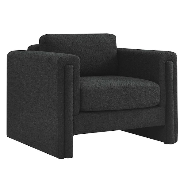 MODWAY Visible Boucle Fabric Armchair in Black
