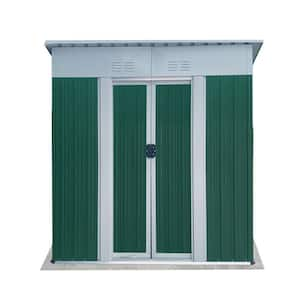 Green 6 ft. W x 4 ft. D Metal Shed with Double Sliding Door and Vents (24 sq. ft.)