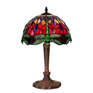 Dragonfly 18 in. Bronze/Multicolored Table Lamp