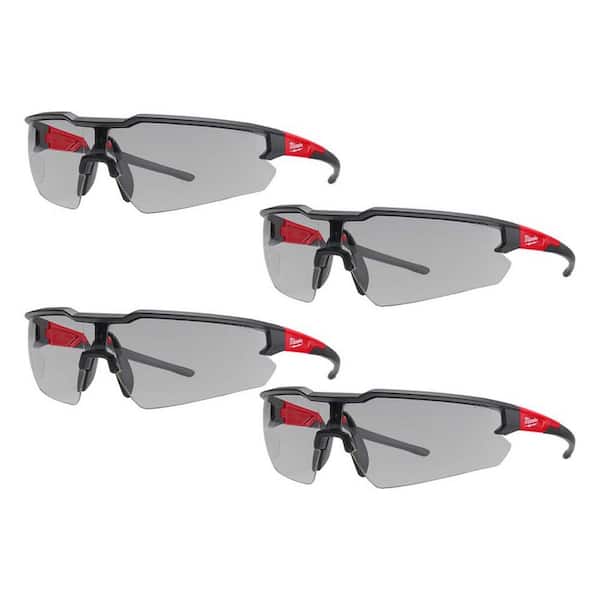 Safety Glasses with Gray Anti-Scratch Lenses (4-Pack)