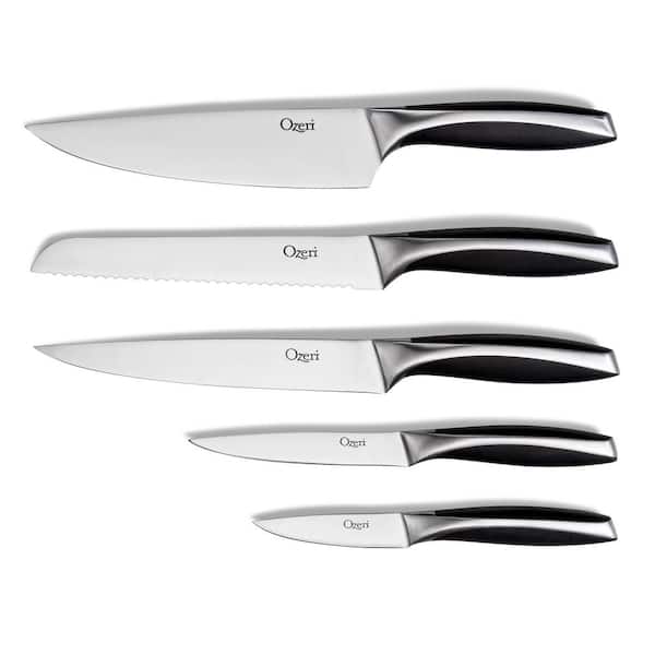 OTHELLO 6 Piece Classic Stainless Steel Knife Set with Wooden Block CL-FK6  - The Home Depot