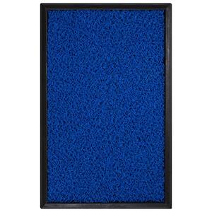 Waterproof Non-Slip Boot Tray and Doormat Bundle Indoor/Outdoor Rubber Doormat, 18 in. x 28 in., Blue