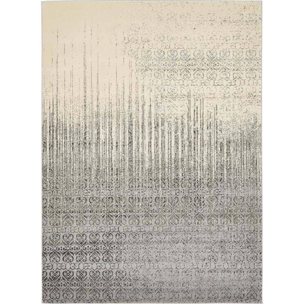 Gray Tufted Reversible Rectangular Washable Area Rug 8' x 11'