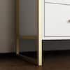 FUFU&GAGA White & Gold 9-Drawer Wooden Dresser 61.4 in.
