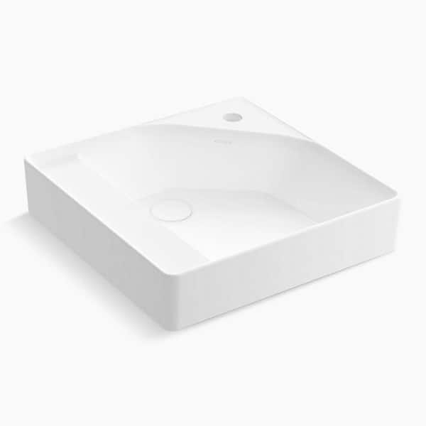 KOHLER Spacity 18 in. W x 7.125 in. D Vitreous China Vanity Top in White with White Integrated Rectangular Single Sink