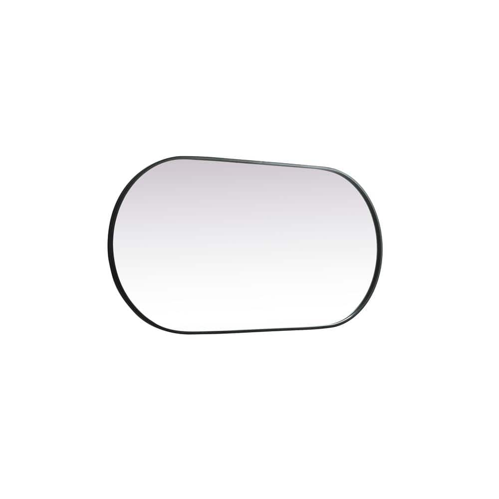 Black Metal Framed Oval Full Length Vanity Mirror