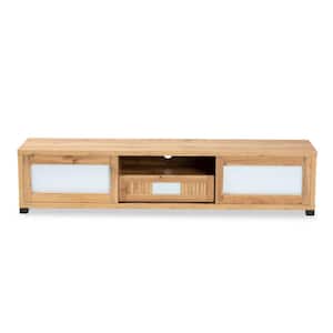 Gerhardine 70.87 in. Oak Brown and Black TV Stand Fits TV's up to 78 in.