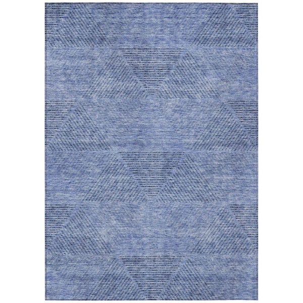 Chantille Machine Washable Indoor/Outdoor Abstract ACN777 Blue 8 ft. x 10 ft. Area Rug