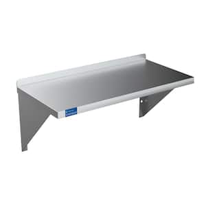 12 in. W x 24 in. D Stainless Steel Wall Shelf Square Edge Kitchen, Restaurant, Garage, Laundry Decorative Wall Shelf