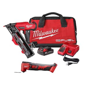 M18 FUEL 18-Volt Lithium-Ion Brushless Cordless Gen II 15-Gauge Angled Nailer Kit W/M18 Multi-Tool