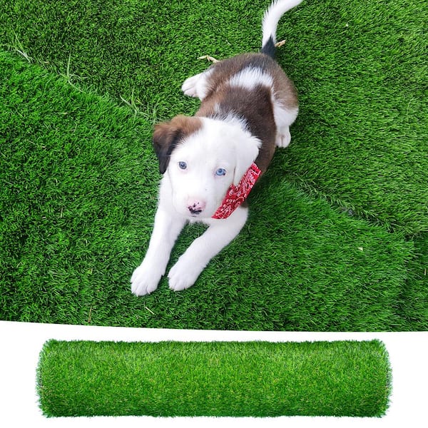 3 ft. x 10 ft. Green Artificial Grass Runner Rug Realistic Synthetic Thick Fake Faux Grass Astroturf Carpet Landscape