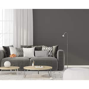 58 in. Gray Plus Decker LED Minimalist Floor Lamp with Weighted Base