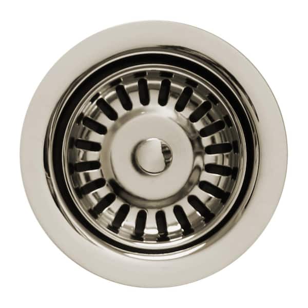 Whitehaus Collection 3-1/2 in. Waste Disposer Trim with Matching Basket Strainer in Polished Nickel